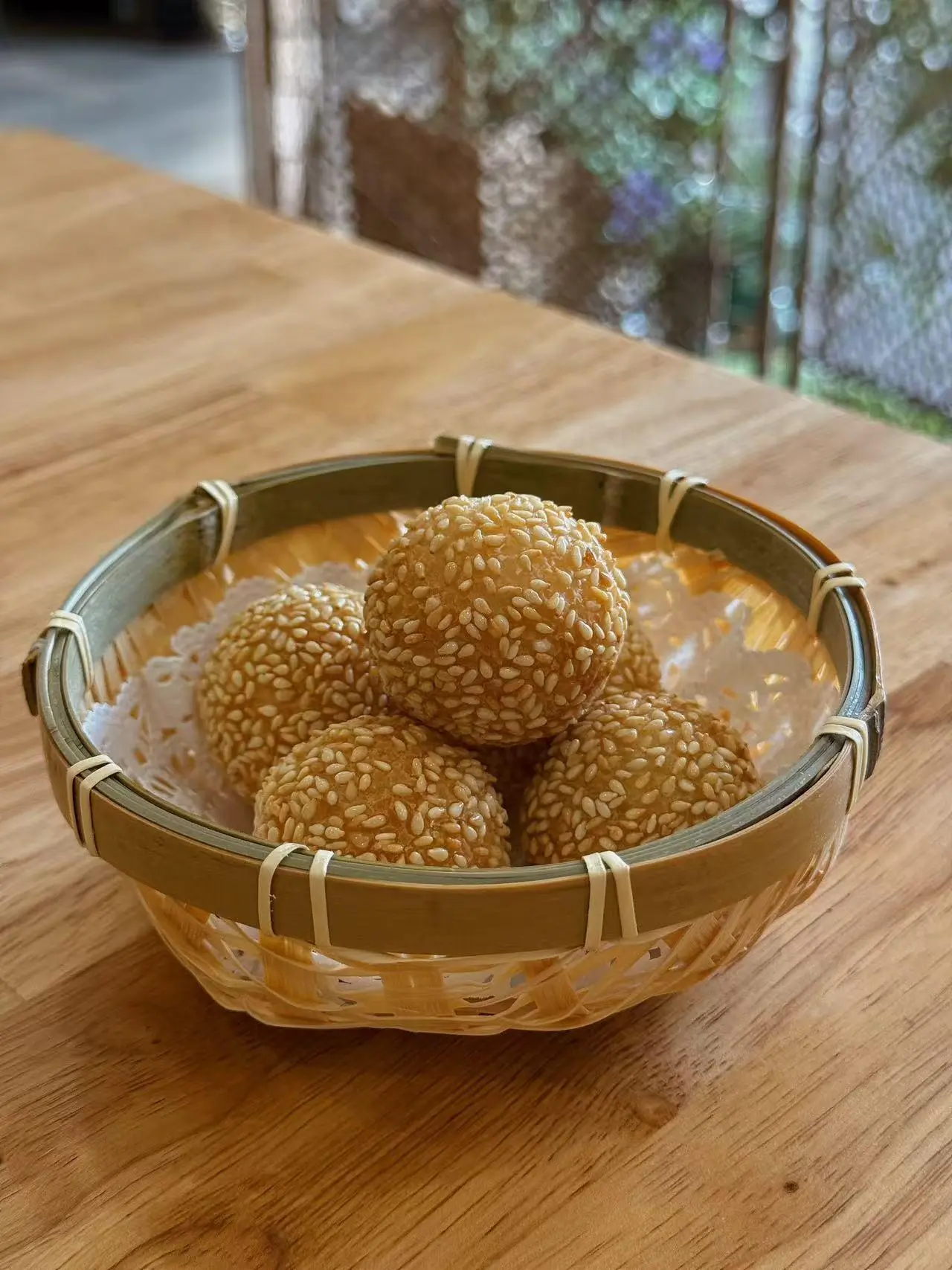 Chef-X-Chinese-restaurant-Chef-X-Chinese-restaurant-Sesame-Balls-NJ Sesame Balls are deep - fried snacks covered with sesame seeds at Chef X, a Chinese restaurant in NJ